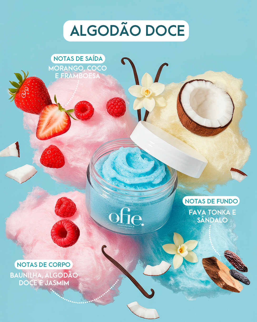Esfoliante Corporal Sugar Scrub - ALGODÃO DOCE - 300g