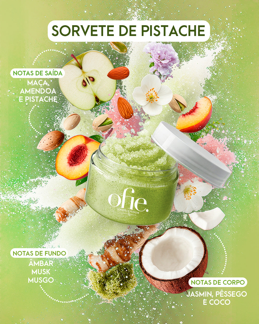 Esfoliante Corporal Sugar Scrub - SORVETE DE PISTACHE - 300g