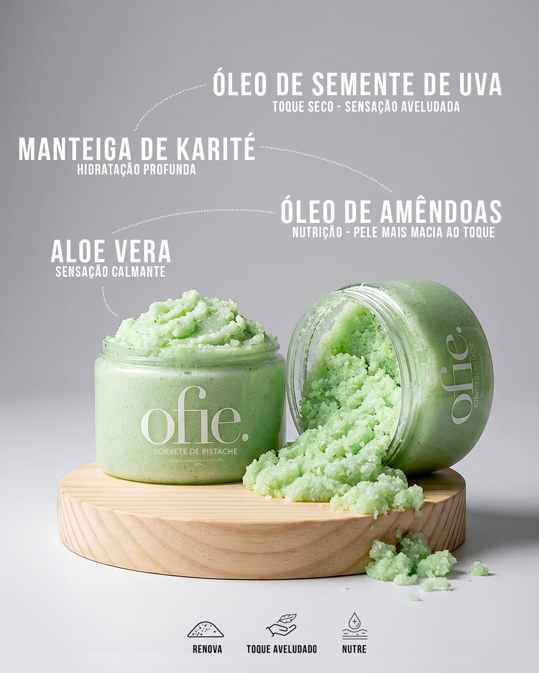 Esfoliante Corporal Sugar Scrub - SORVETE DE PISTACHE - 300g